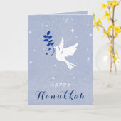 White Dove Happy Hanukkah Glitzern & Schneeflocken Karte (Gelbe Blume)