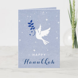 White Dove Happy Hanukkah Glitzern & Schneeflocken Karte