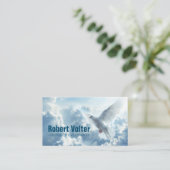 White Dove in the Blue Sky Christianity Pastor Visitenkarte (Stehend Vorderseite)