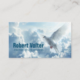 White Dove in the Blue Sky Christianity Pastor Visitenkarte
