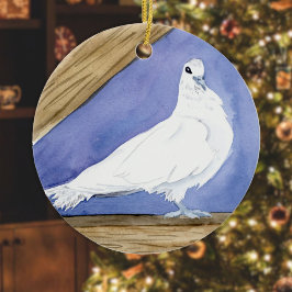 White Dove in the Rafters (Friendly Beasts Series) Keramik Ornament