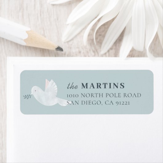 White Dove Light Blue Rücksendeadresse (Insitu)