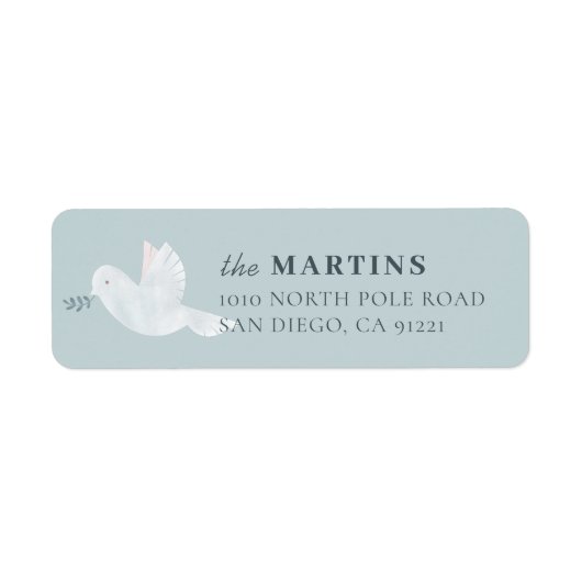 White Dove Light Blue Rücksendeadresse (Vorne)