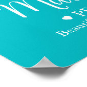 White dove Malina Name bedeutet Aqua Poster (Ecke)