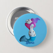 White Dove Mermaid Thunder_Cove Button (Vorne & Hinten)