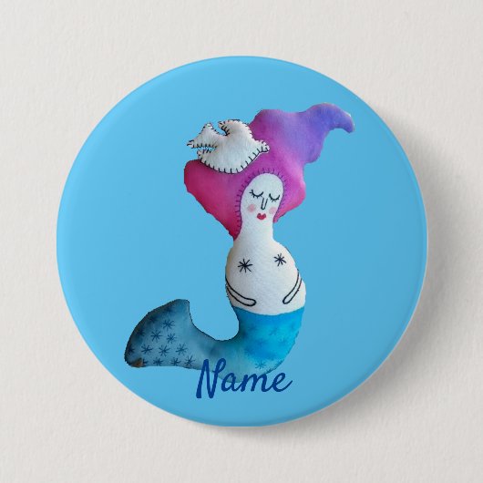 White Dove Mermaid Thunder_Cove Button (Vorderseite)