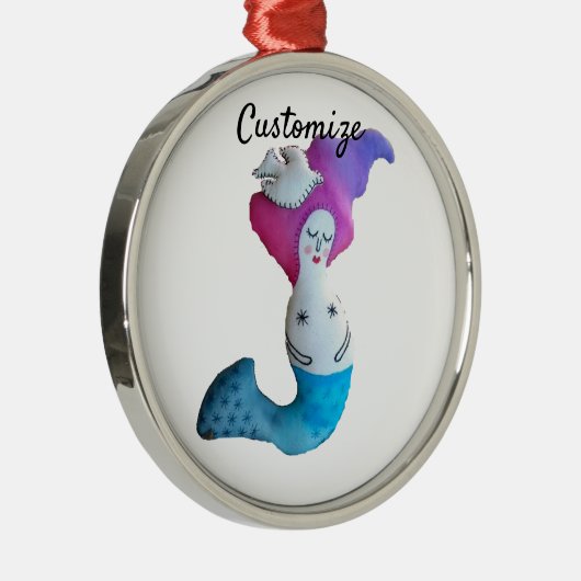 White Dove Mermaid Thunder_Cove Ornament Aus Metall (Rechts)