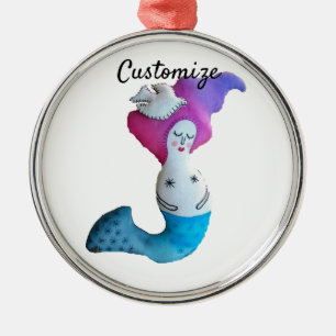 White Dove Mermaid Thunder_Cove Ornament Aus Metall