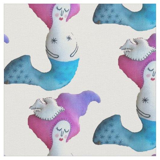White Dove Mermaid Thunder_Cove Stoff (Nahaufnahme)