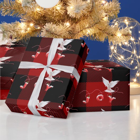 White Dove mit Joy Ornament Geschenkpapier (Feiertage)