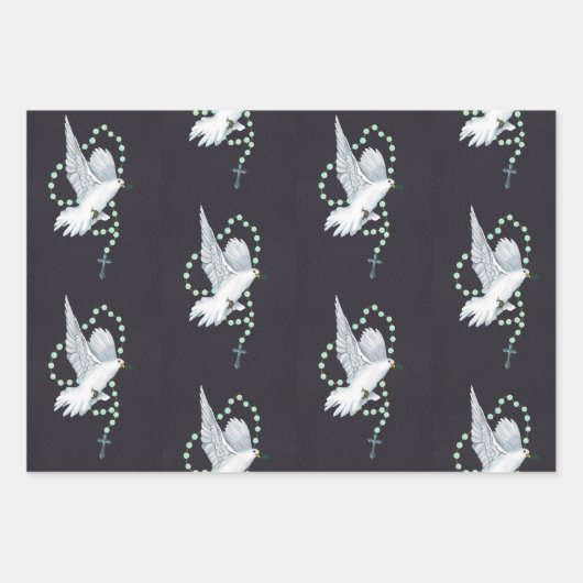 White Dove mit Rosary Geschenkpapier Set (Vorderseite 2)