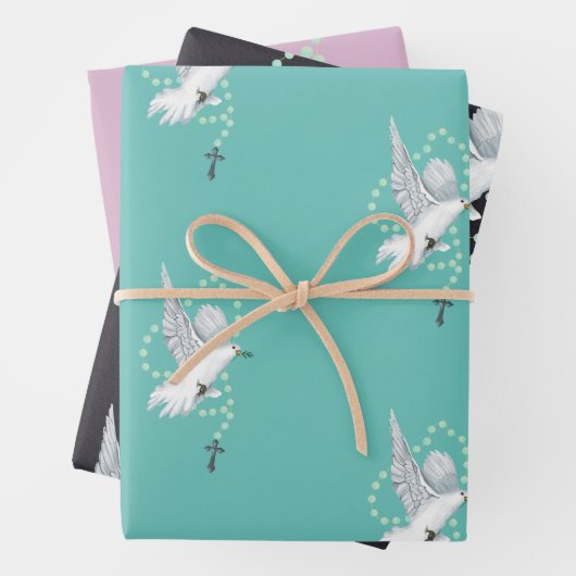 White Dove mit Rosary Geschenkpapier Set (Beispiel)