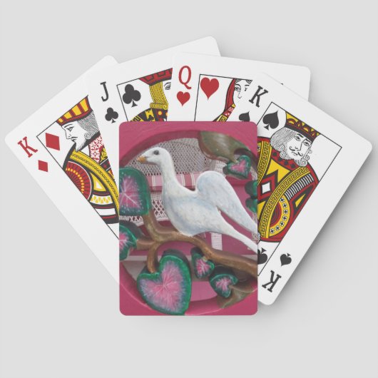 White Dove on Pink - Martha's Vineyard Spielkarten (Rückseite)