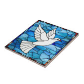 White Dove on Stained Glass Fliese (Seite)
