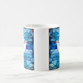 White Dove on Stained Glass Kaffeetasse (Mittel)