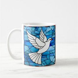 White Dove on Stained Glass Kaffeetasse