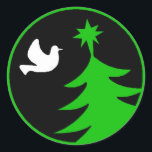 White Dove Peace Green Christmas Tree Stickers<br><div class="desc">White Dove of Peace Green Christmas Tree Postage Stickers für Weihnachtskarten oder als Geschenketiketten. Anpassen</div>