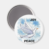 White Dove, PEACE, JOY Magnet (Vorderseite/Rückseite)