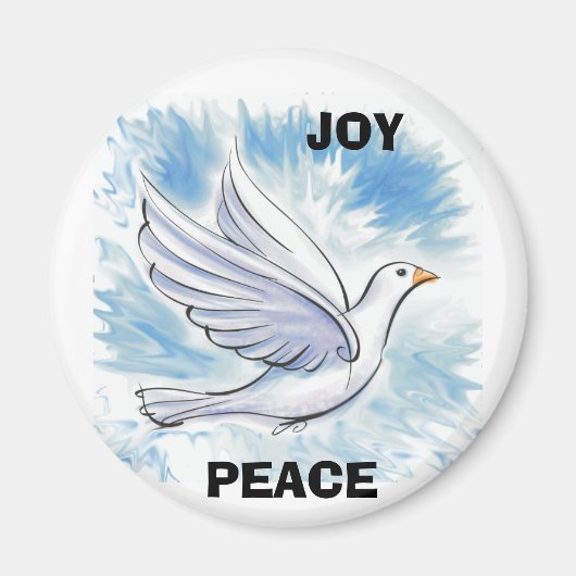 White Dove, PEACE, JOY Magnet (Vorne)