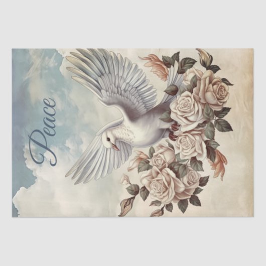 White Dove Peace-Rose Seidenpapier (Vorderseite)