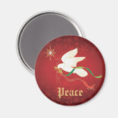 White Dove Spreading Peace Magnet (Vorderseite/Rückseite)