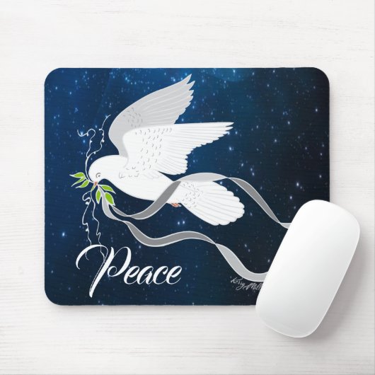 White Dove Spreading Peace Mousepad (Mit Mouse)