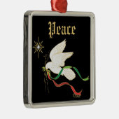 White Dove Spreading Peace Ornament Aus Metall (Rechts)