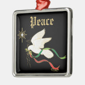 White Dove Spreading Peace Ornament Aus Metall (Links)