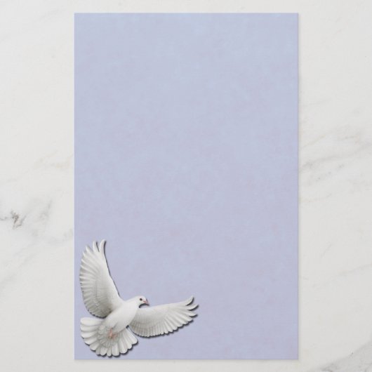 White Dove über blaue Stationery Briefpapier (Vorderseite)