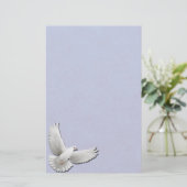 White Dove über blaue Stationery Briefpapier (Stehend Vorderseite)