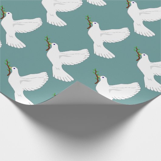 White Dove Weihnachtsgeschenk Wrap Geschenkpapier (Ecke)