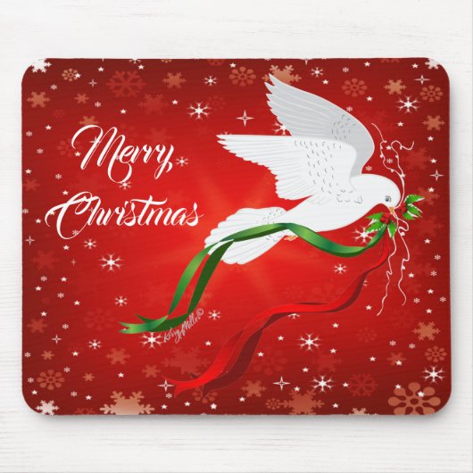 White Dove Weihnachtsmäuse Pad Mousepad (Vorne)