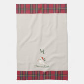 White Dove Xmas Peace Custom Monogram Weihnachten Geschirrtuch (Vertikal)