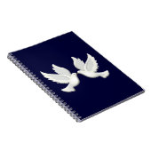 White Doves auf Blue Spiral Notebook Notizblock (Rechte Seite)