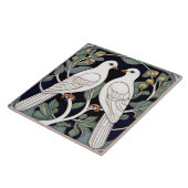 White Doves Birds Art Nouveau Dove Bird Art Deco Fliese (Seite)