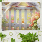 White Doves Cottage Garden Geschirrtuch (Gefaltet)