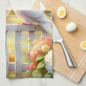 White Doves Cottage Garden Geschirrtuch (Viertel Falte)