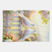 White Doves Cottage Garden Geschirrtuch (Horizontal)