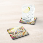 White Doves Cottage Garden Getränkeuntersetzer (Rechte Seite)