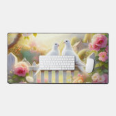 White Doves Cottage Garden Schreibtischunterlage (Tastatur & Maus)