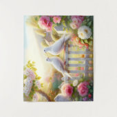 White Doves Cottage Garden Wandteppich (Vorderseite)