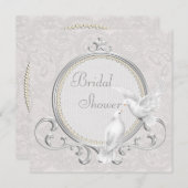 White Doves & Paisley Lace Brautparty Einladung (Vorne/Hinten)