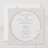 White Doves & Paisley Lace Brautparty Einladung (Rückseite)