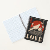 White Doves Romance Peace Liebe Design Notizblock (Innenseite)