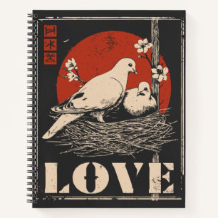 White Doves Romance Peace Liebe Design Notizblock