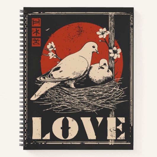 White Doves Romance Peace Liebe Design Notizblock (Vorderseite)