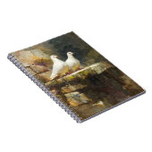 White Doves Stone Wall Notebook Notizblock (Rechte Seite)