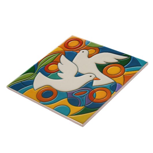 White Doves Tile Fliese (Seite)