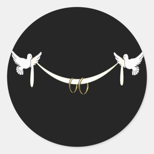 White Doves Wedding Stickers (Vorderseite)