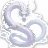 White Dragon Art | Mythische Fantasy-Ästhetik | Od Aufkleber (Vorderseite)